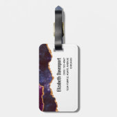 Blauwe en Paarse ruimte en sterren met Gold Ribbon Bagagelabel (Achterkant verticaal)