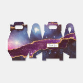 Blauwe en Paarse ruimte en sterren met Gold Ribbon Bedankdoosjes (Uitgevouwen)