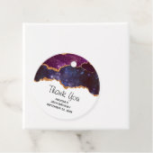 Blauwe en Paarse ruimte en sterren met Gold Ribbon Bedankjes Labels (In situ)