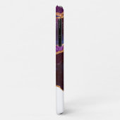 Blauwe en Paarse ruimte en sterren met Gold Ribbon Case-Mate iPhone Case (Achterkant/links)