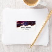 Blauwe en Paarse ruimte en sterren met Gold Ribbon Etiket (Insitu)