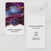 Blauwe en Paarse ruimte en sterren met Gold Ribbon Visitekaartje (Voorkant / Achterkant)