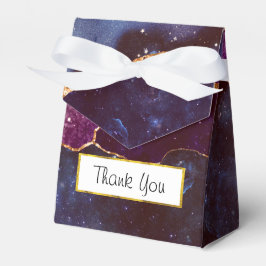 Blauwe en Paarse ruimte en sterren Modern Agate Bedankdoosjes