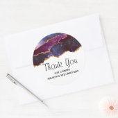 Blauwe en Paarse ruimte en sterren Modern Agate Bi Ronde Sticker (Envelop)