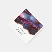 Blauwe en Paarse ruimte en sterren Modern Agate Bi Servet (Hoek)