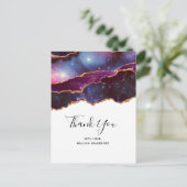 Blauwe en Paarse ruimte en sterren Modern Agate Ha Briefkaart (Staand voorkant)