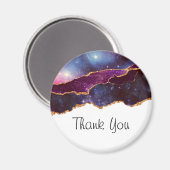 Blauwe en Paarse ruimte en sterren Modern Agate Ha Magneet (Voorkant / Achterkant)