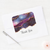 Blauwe en Paarse ruimte en sterren Modern Agate Ha Vierkante Sticker (Envelop)