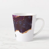 Blauwe en Paarse ruimte en sterren Modern Agate Latte Mok (Rechts)