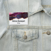 Blauwe en Paarse ruimte en sterren Modern Agate Naamplaatje (In situ)