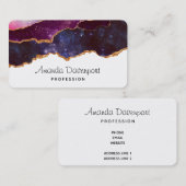 Blauwe en Paarse ruimte en sterren Modern Agate Visitekaartje (Voorkant / Achterkant)