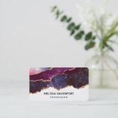 Blauwe en Paarse ruimte en sterren Modern Agate Visitekaartje (Staand voorkant)