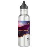 Blauwe en Paarse ruimte en sterren Modern Agate Waterfles (Links)