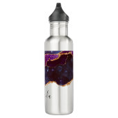 Blauwe en Paarse ruimte en sterren Modern Agate Waterfles (Rechts)