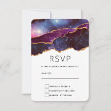 Blauwe en Paarse ruimte en sterren Modern Agate We