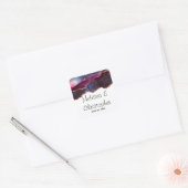 Blauwe en Paarse ruimte en sterren Modern Agate We Vierkante Sticker (Envelop)