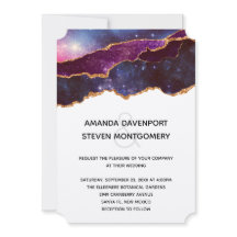 Blauwe en Paarse ruimte & sterren Moderne bruiloft