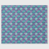 Blauwe En Paarse Schelp Cadeaupapier (Vlak)