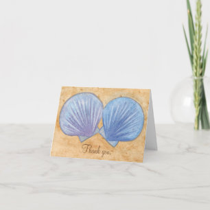 Blauwe en Paarse Schelpen Bedankkaartjes Bedankkaart