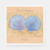 Blauwe en Paarse Seashells Wedding Napkins Servet (Voorkant)