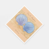 Blauwe en Paarse Seashells Wedding Napkins Servet (Hoek)