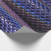 Blauwe en paarse snakeskin cadeaupapier (Hoek)