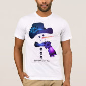 Blauwe en Paarse Sneeuwman T-shirt (Voorkant)
