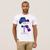 Blauwe en Paarse Sneeuwman T-shirt (Voorkant volledig)