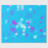 Blauwe en Paarse Snowflake Cadeaupapier (Vlak)