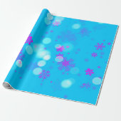Blauwe en Paarse Snowflake Cadeaupapier (Uitgerold)