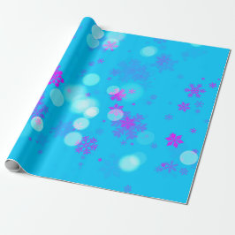 Blauwe en Paarse Snowflake Cadeaupapier