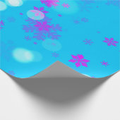 Blauwe en Paarse Snowflake Cadeaupapier (Hoek)