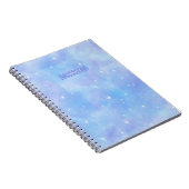 Blauwe en Paarse Sterren en Wolken Schattige Geper Notitieboek (Rechterzijde)