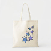 Blauwe en Paarse sterren Tote Bag (Voorkant)