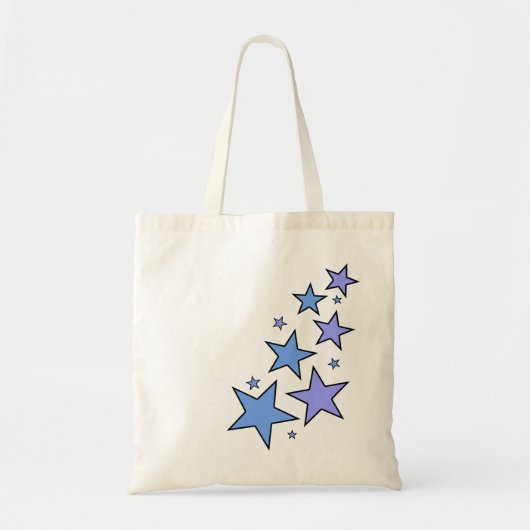 Blauwe en Paarse sterren Tote Bag (Voorkant)