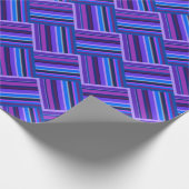 Blauwe en paarse strepen cadeaupapier (Hoek)