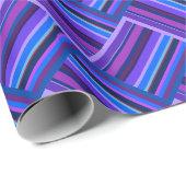 Blauwe en paarse strepen cadeaupapier (Rol Hoek)