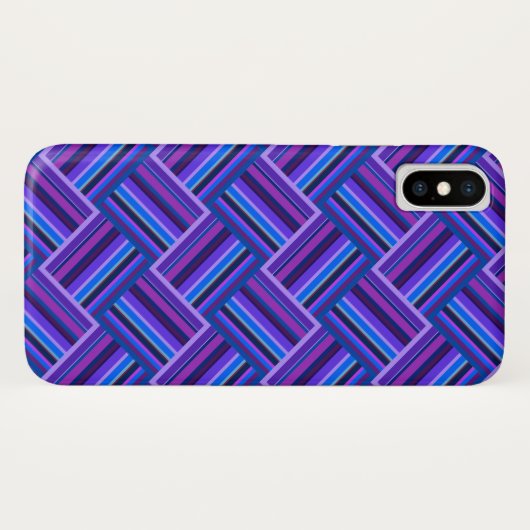 Blauwe en paarse strepen Case-Mate iPhone case (Achterkant (horizontaal))