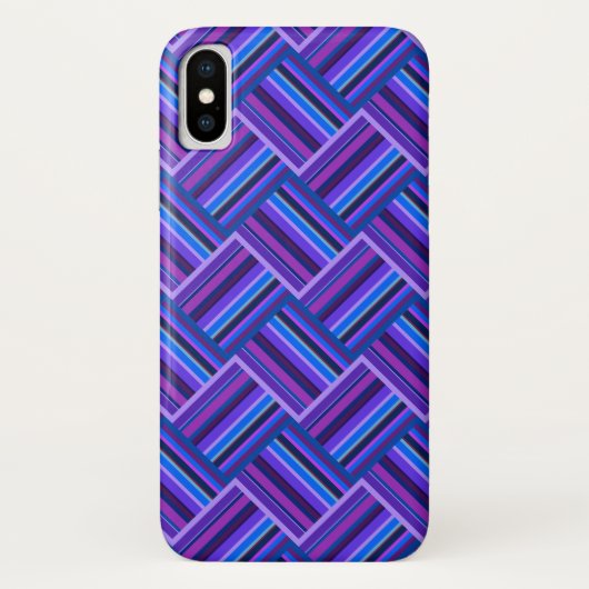 Blauwe en paarse strepen Case-Mate iPhone case (Achterkant)