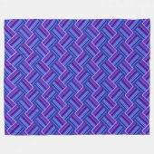 Blauwe en paarse strepen fleece deken (Voorkant (Horizontaal))