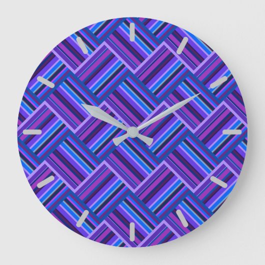 Blauwe en paarse strepen grote klok (Voorkant)