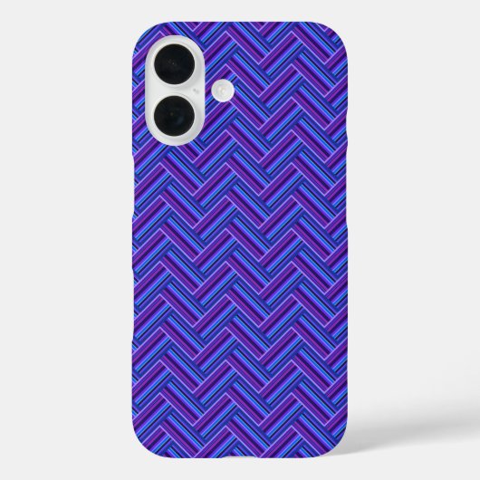 Blauwe en paarse strepen met dubbelweef Case-Mate iPhone case (Achterkant)