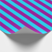 Blauwe en Paarse strepen ontwerp Cadeaupapier (Hoek)