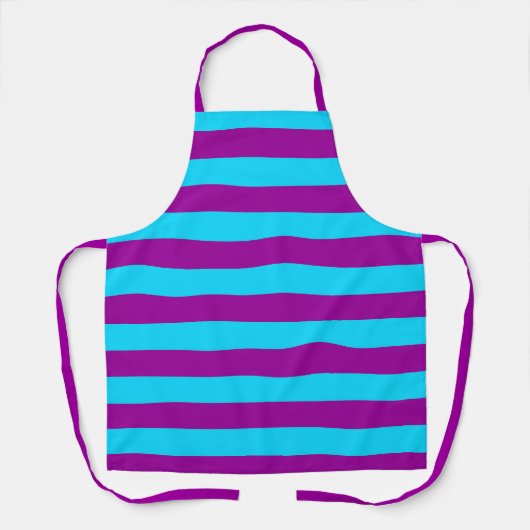 Blauwe en Paarse strepen ontwerp Schort (Voorkant)