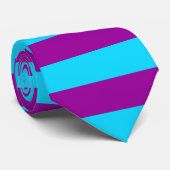 Blauwe en Paarse strepen ontwerp Stropdas (Opgerold)