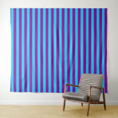 Blauwe en Paarse strepen ontwerp Wandkleed (In Situ (horizontaal))