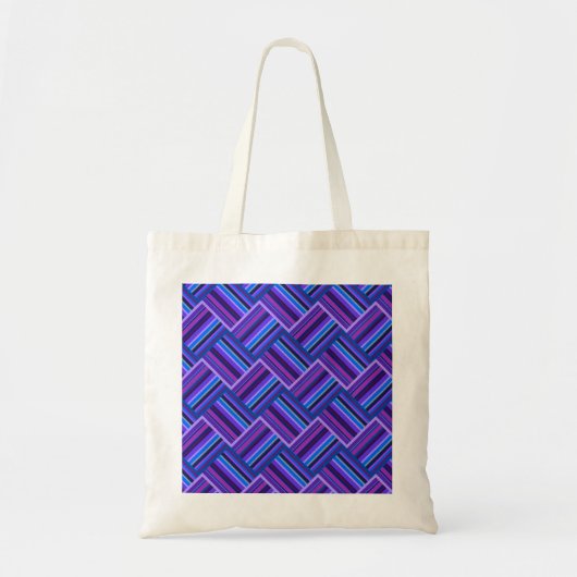 Blauwe en paarse strepen tote bag (Voorkant)