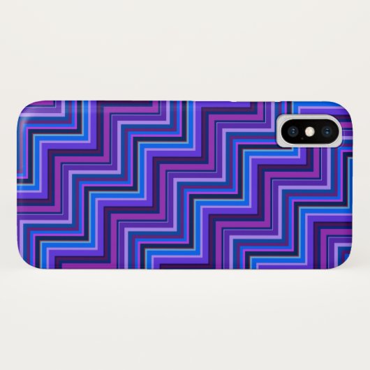 Blauwe en paarse strepen trappen Case-Mate iPhone case (Achterkant (horizontaal))