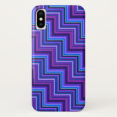 Blauwe en paarse strepen trappen Case-Mate iPhone case (Achterkant)