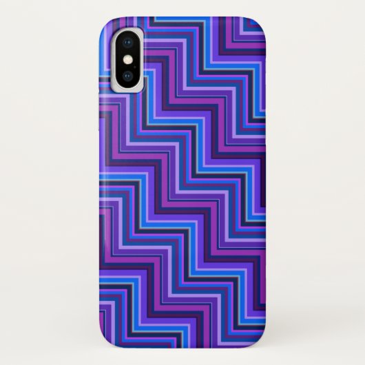 Blauwe en paarse strepen trappen Case-Mate iPhone case (Achterkant)